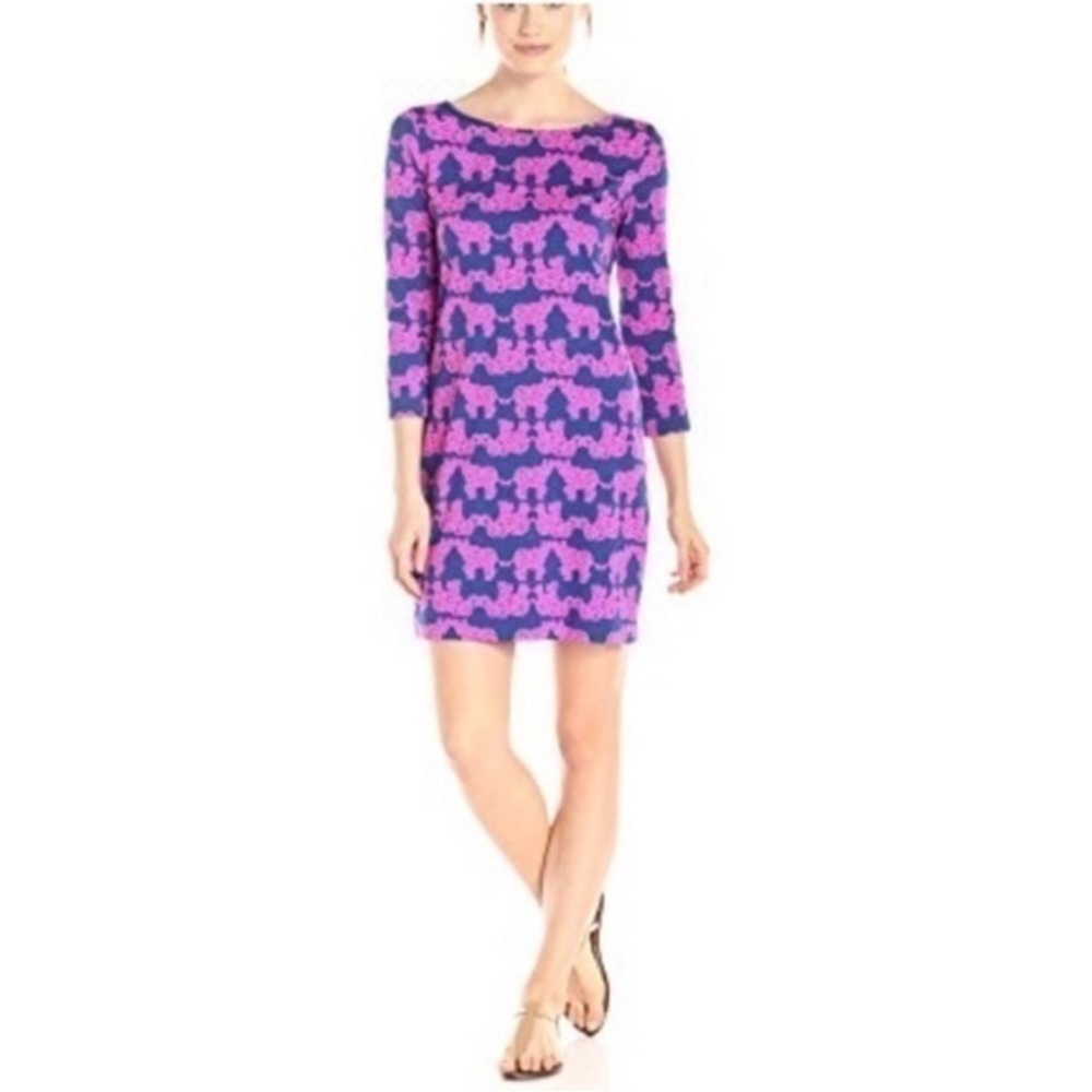 Lilly Pink and Blue Patterned Women's Dress